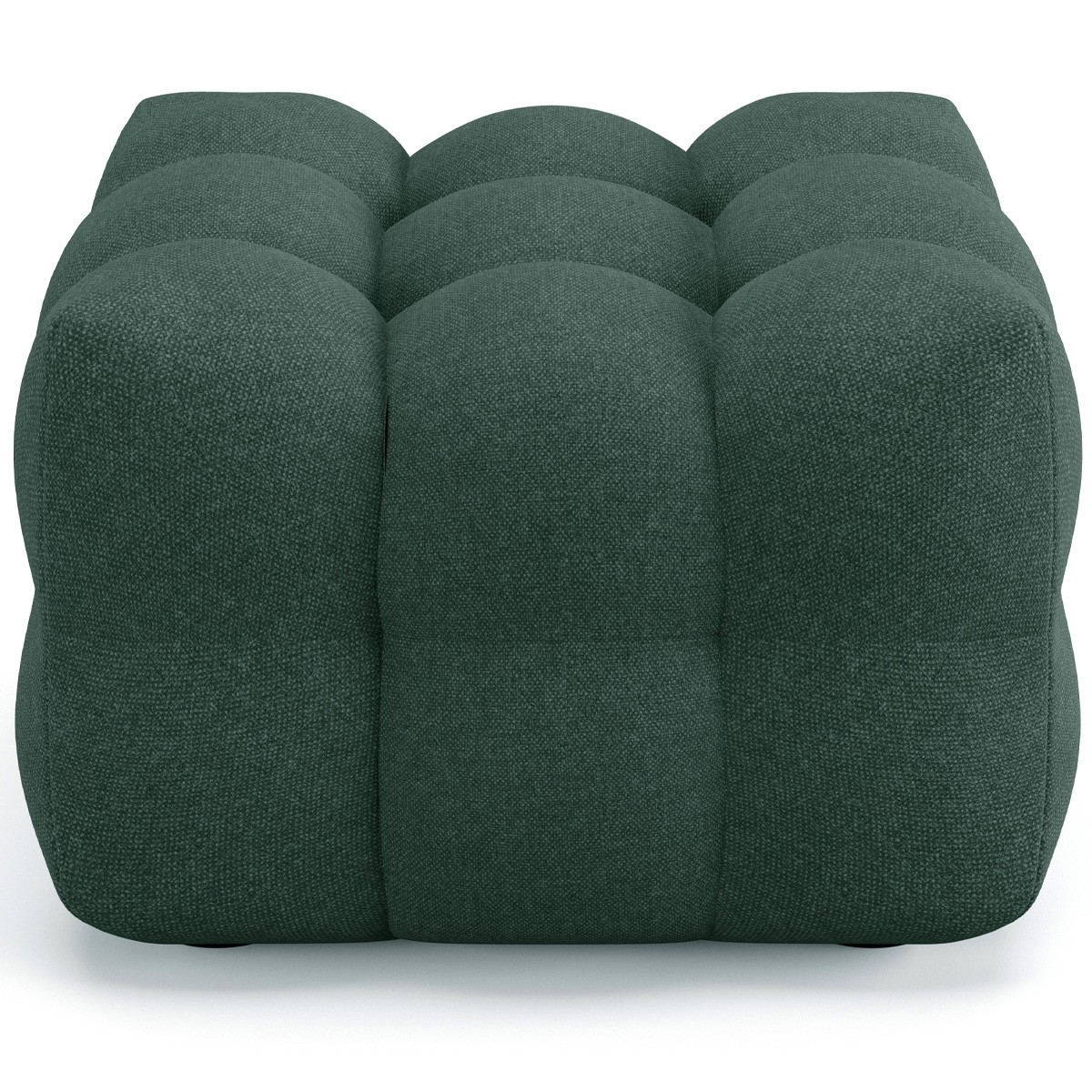 Pouf capitonné en tissu chenille - CESTER vert, HOMIFAB