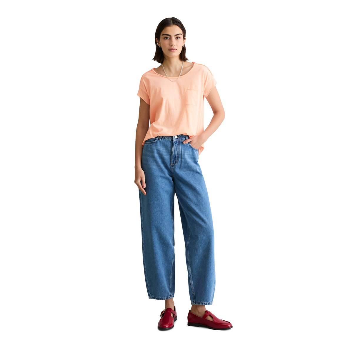 T-shirt ample en coton organique rose pale, MARC O’POLO DENIM