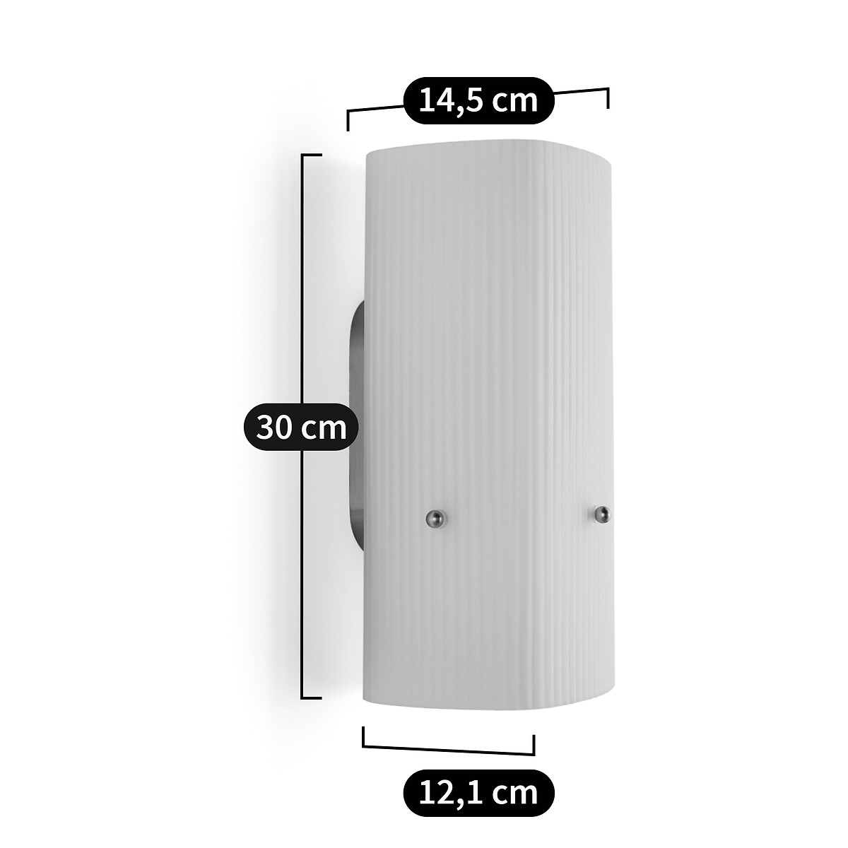 Danny Brass and Streaked Glass Wall Light white/brass, LA REDOUTE INTERIEURS
