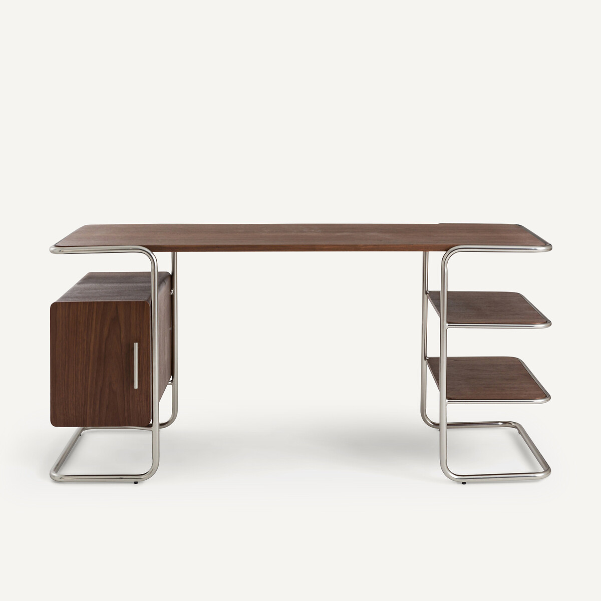 Bureau tubulaire en plaqué noyer, longueur 155 cm, Emlyn noyer, AM.PM