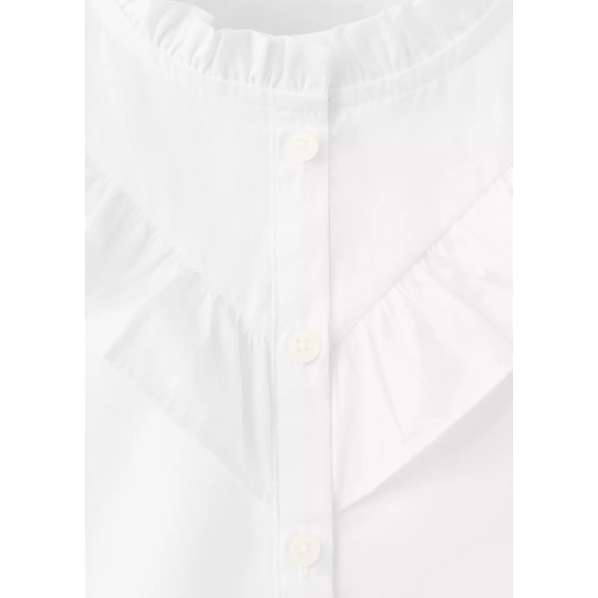 Chemise coton volantée blanc, MANGO KIDS
