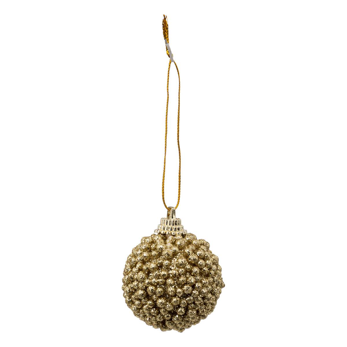 Lot de 10 petites boules de Noël billes or D. 4 cm doré, FEERIC LIGHTS & CHRISTMAS