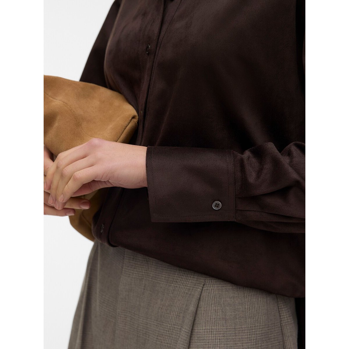 Chemise en suédine marron chocolat, VERO MODA
