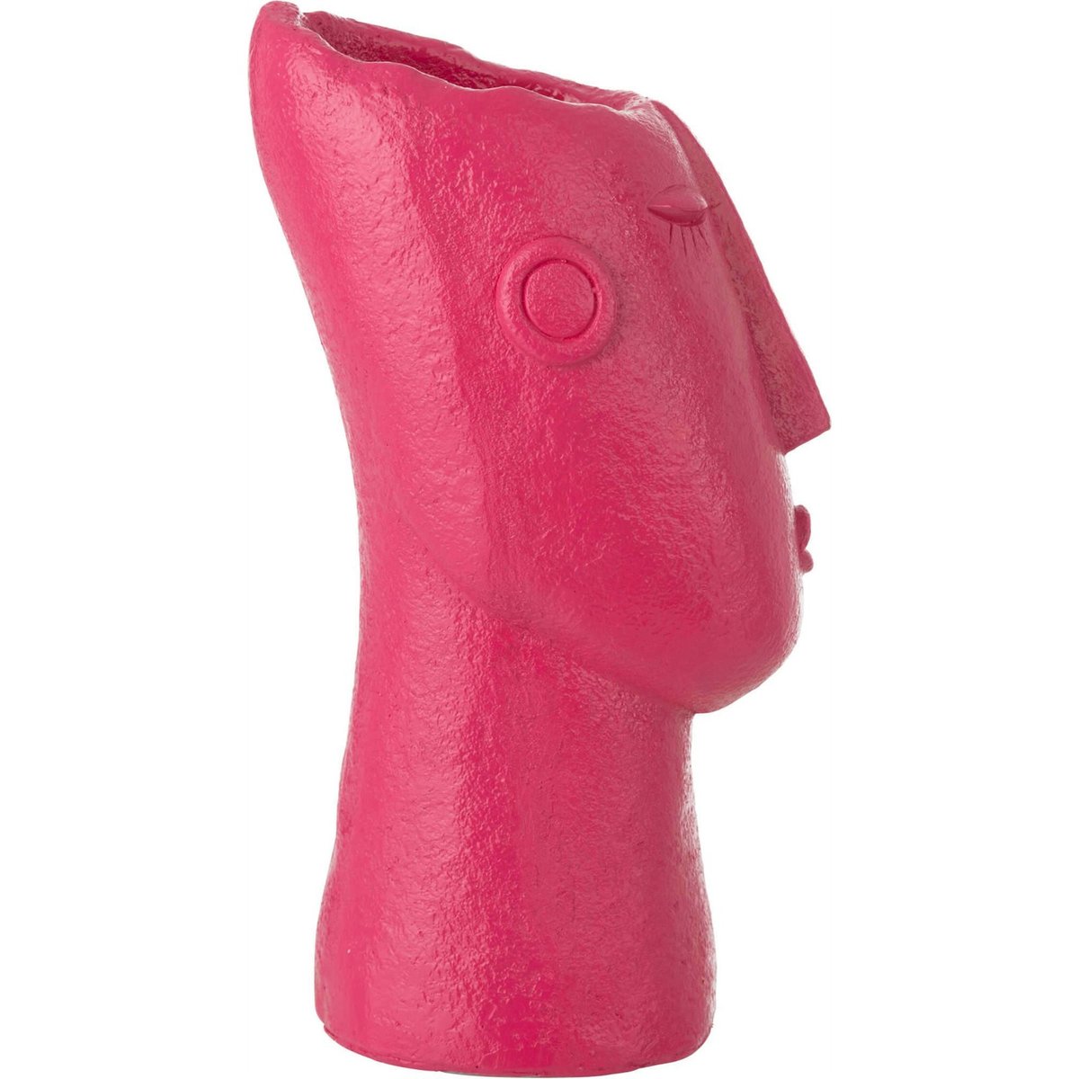Vase visage sculptural en ciment fuchsia, RECOLLECTION