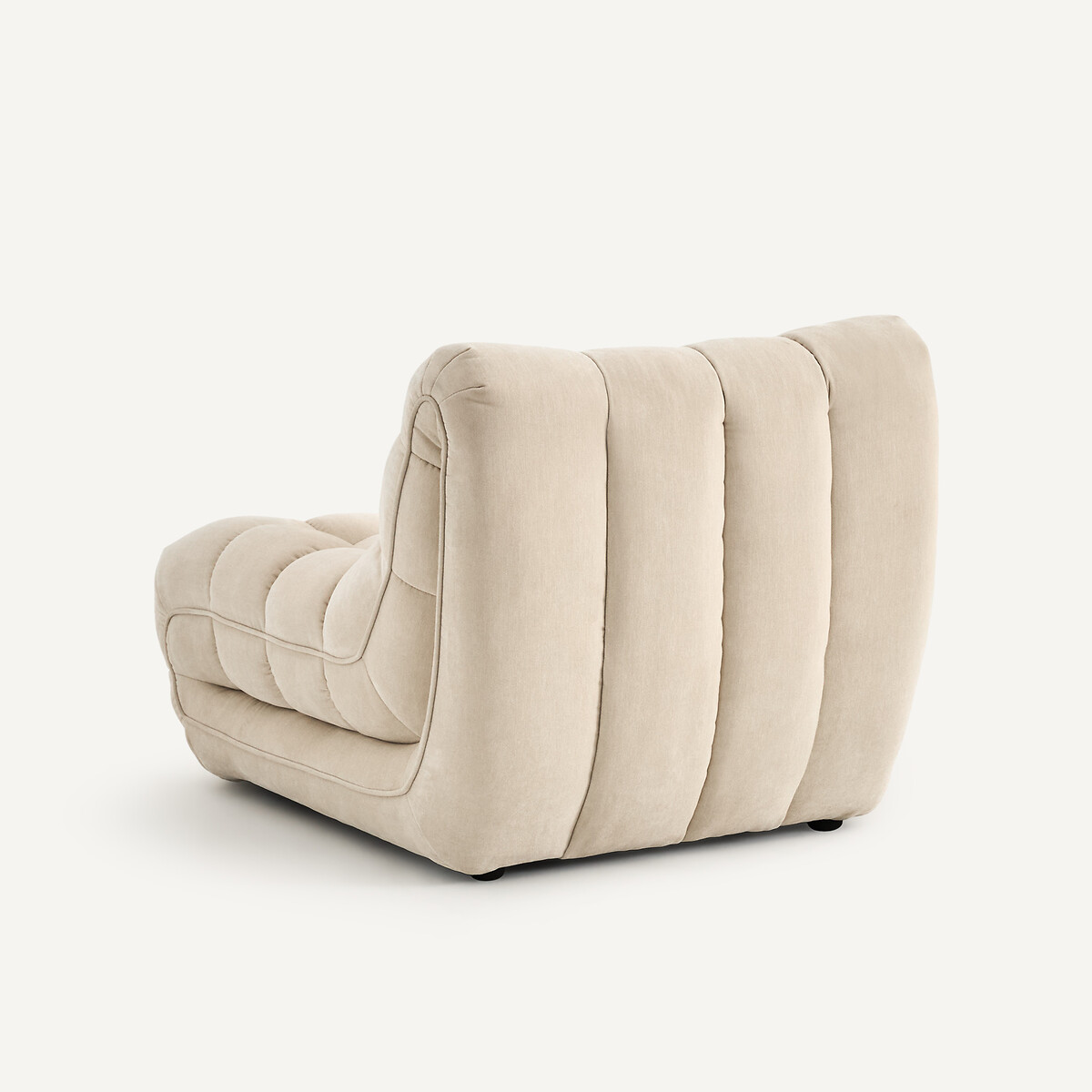 Fauteuil modulable capitonné, en velours, JUD ecru, AM.PM