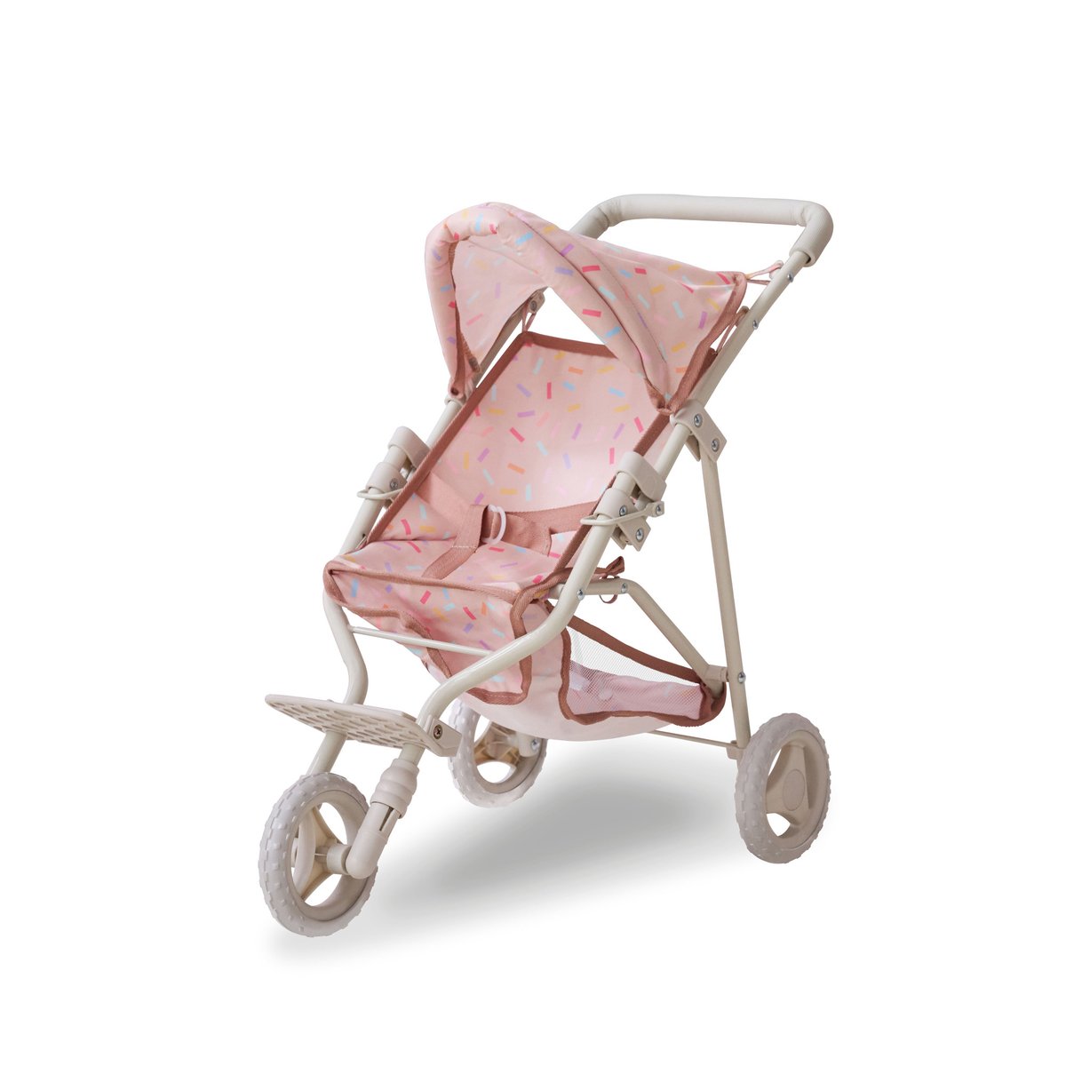 Poussette jogging avec accessoires harnais et panier beige, TEAMSON KIDS