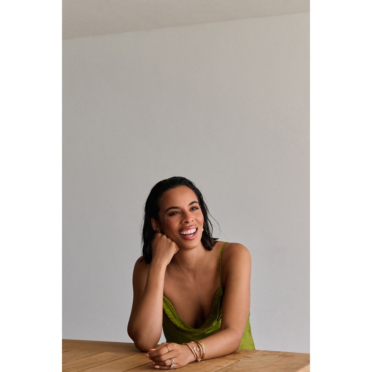 Robe mi-longue en jacquard à col bénitier vert, NEXT