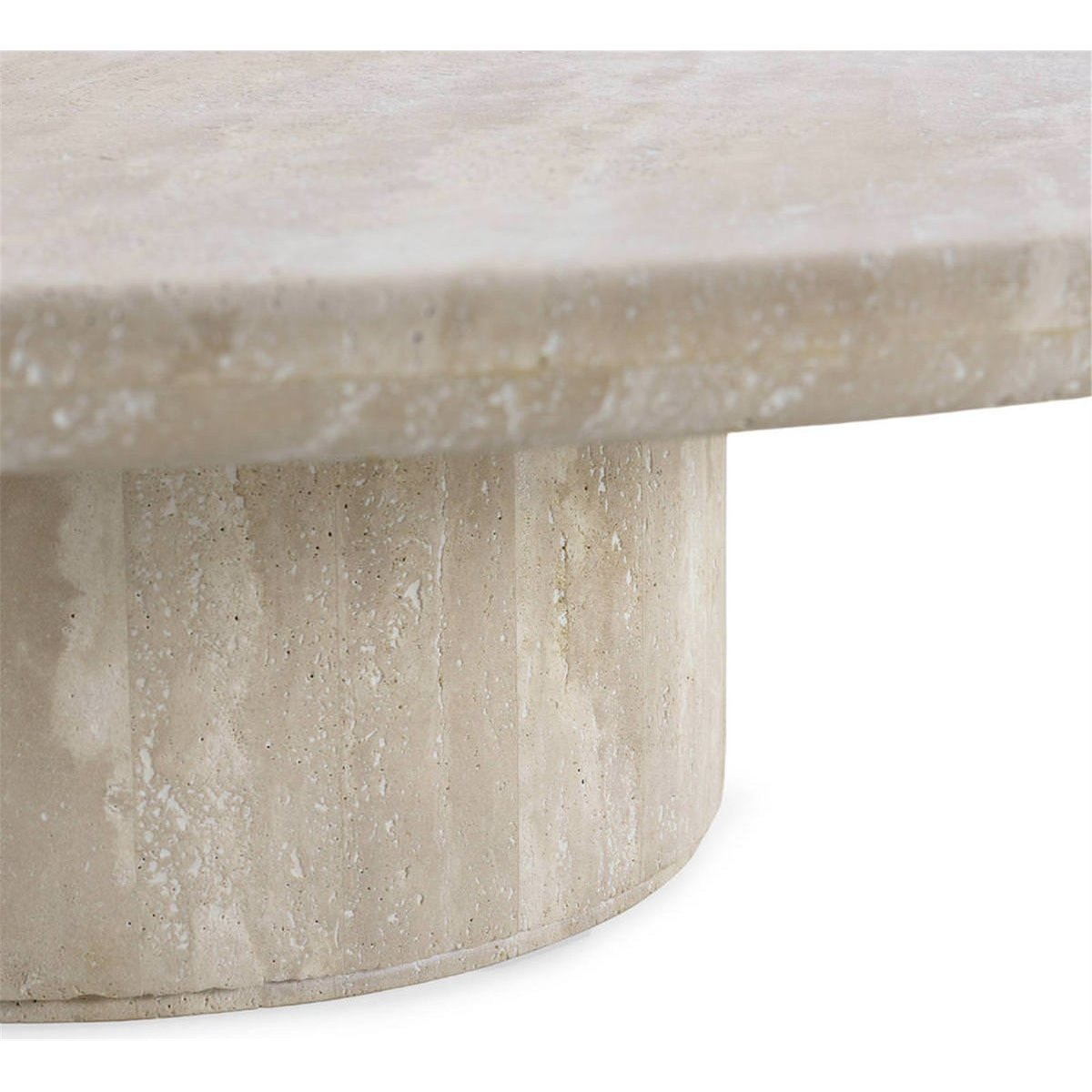 Table basse ronde en marbre travertin naturel, RECOLLECTION