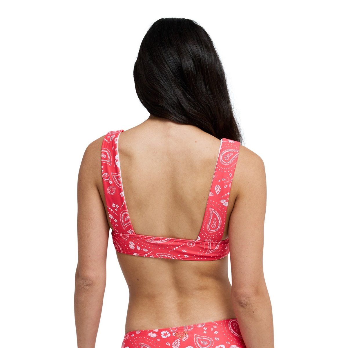 Haut de maillot de bain bikini bralette BEACH BANDANA ELONGATED BRA. rouge hibiscus boho bandana random, ROXY