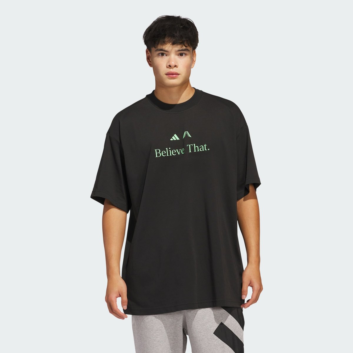 T-Shirt Anthony Edwards Believe That black / screaming green, adidas Performance