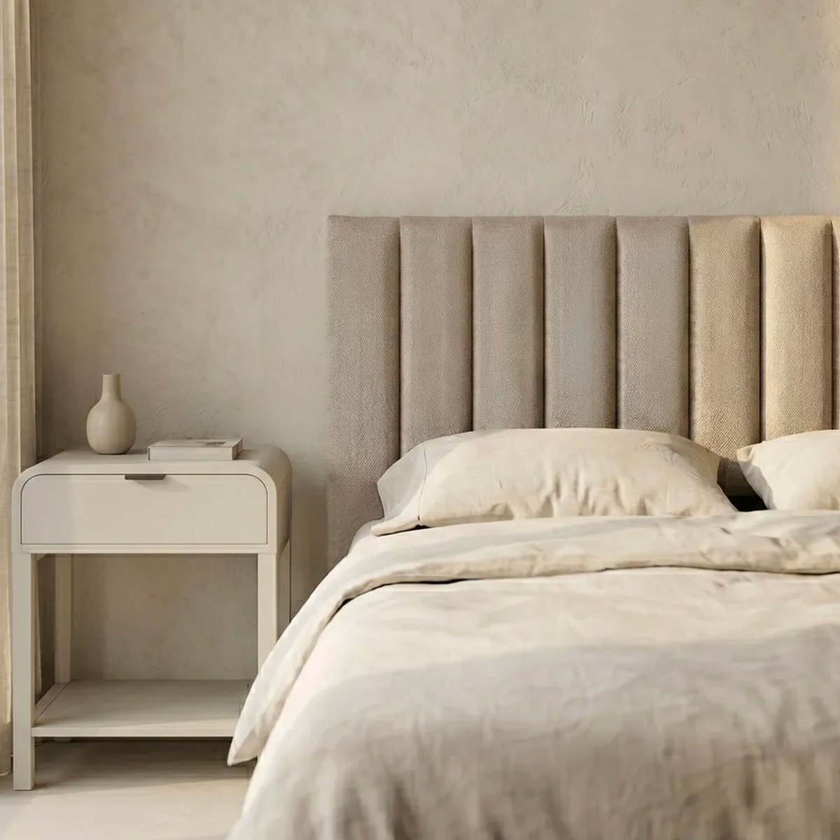 Tête de lit classique tissu beige 160x8x100cm beige, WADIGA