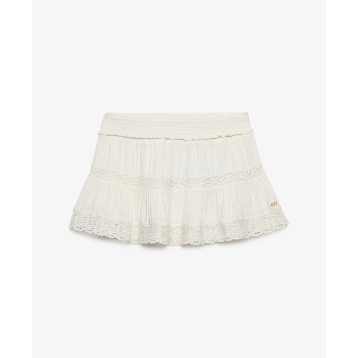 Mini-jupe Ibiza coupe décontractée blanc cassé, SUPERDRY