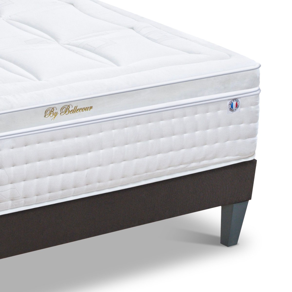 Ensemble Empereur 140x200 cm Matelas Mousse + Sommier Bois blanc, BELLECOUR