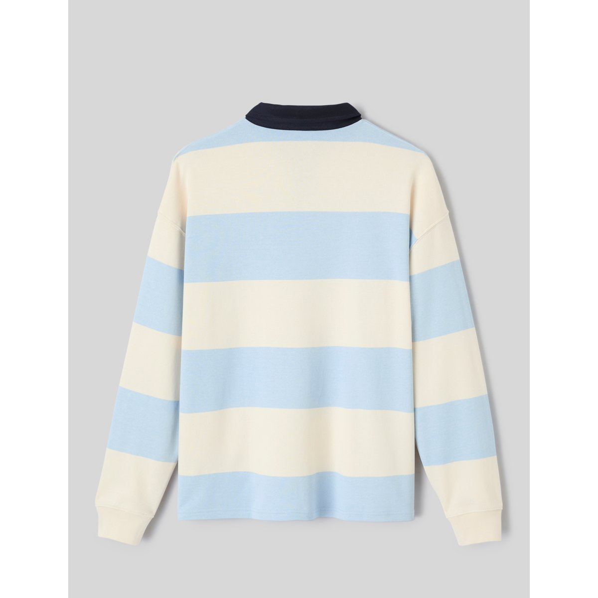 Sweat col polo à rayures bleu clair, BZB