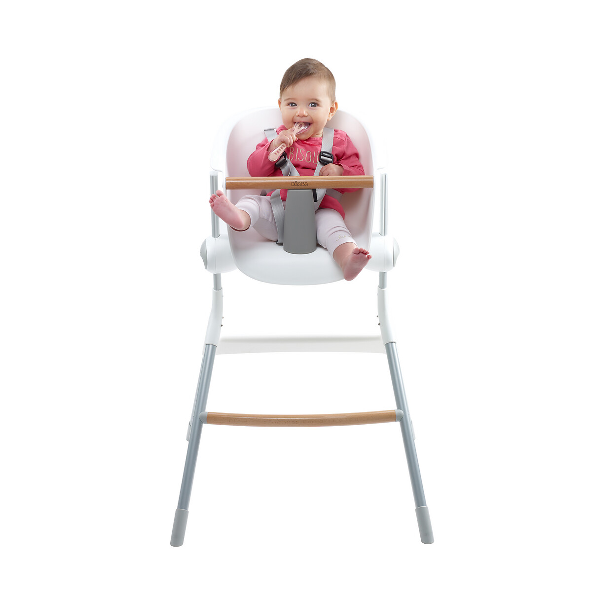 Chaise haute Up and Down gris + blanc, BEABA