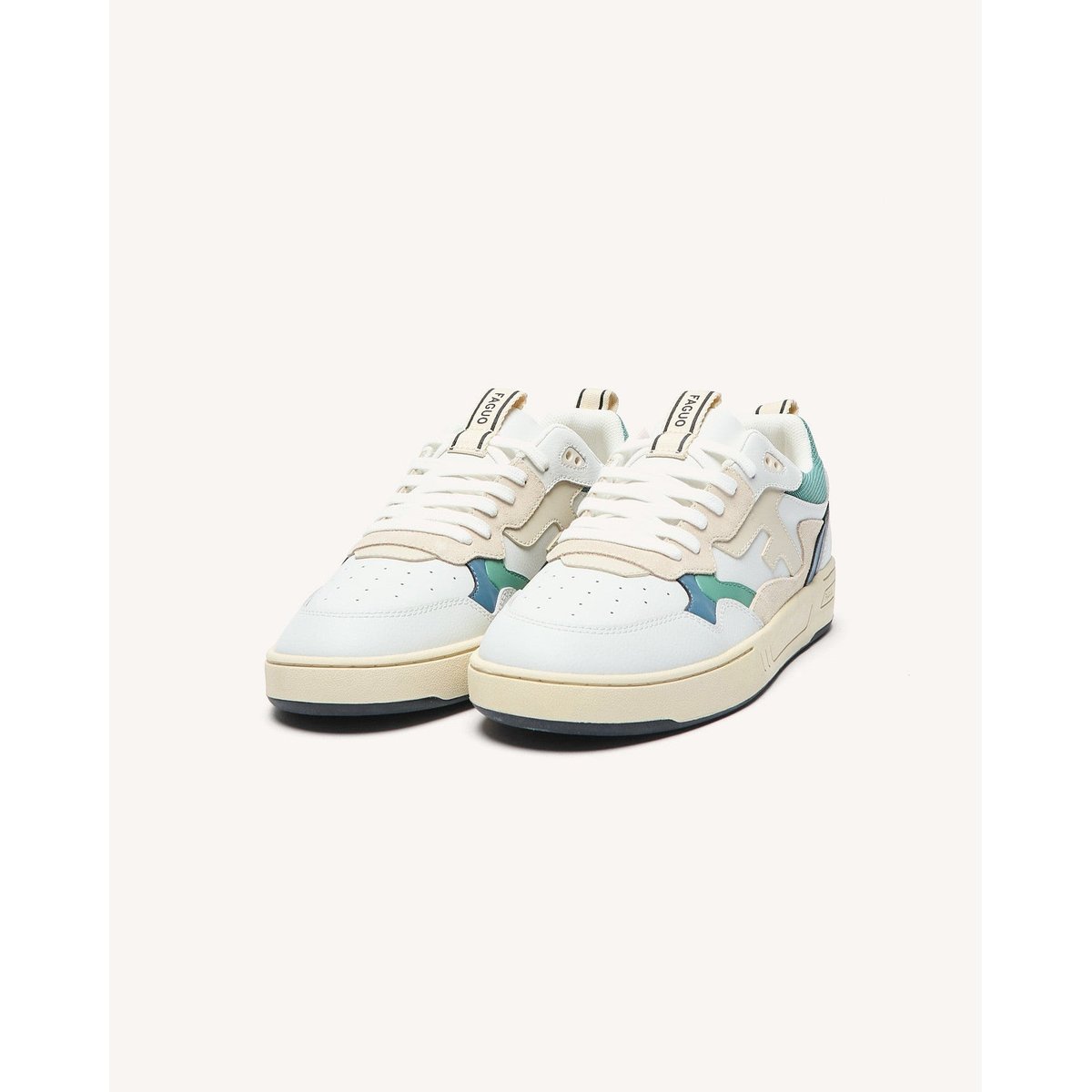 Baskets basses cuir suede DAHLIA bleu ciel, FAGUO