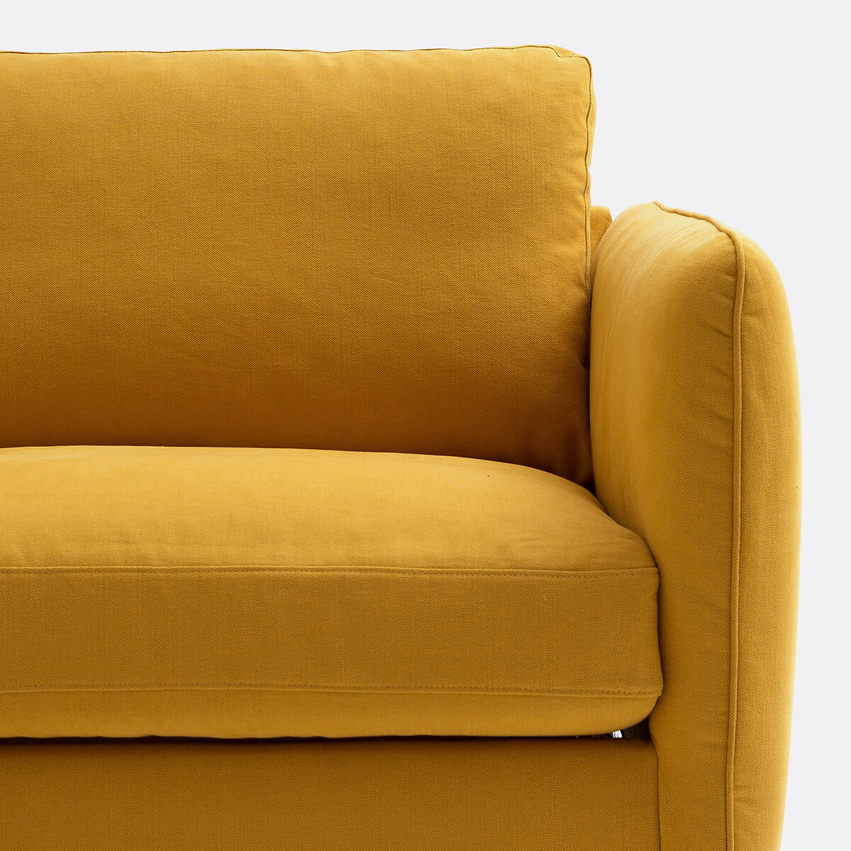 Sofá em linho e algodão, de 2, 3 ou 4 lugares Loméo amarelo-mostarda, LA REDOUTE INTERIEURS