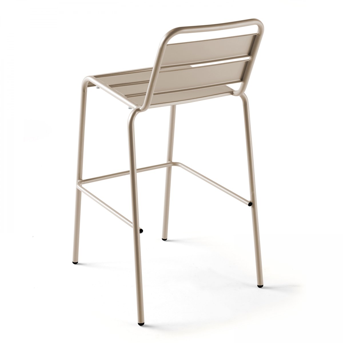 Chaise haute de jardin en métal, PALAVAS taupe, OVIALA