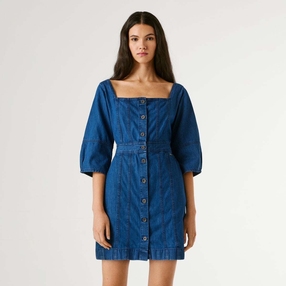Robe Courte Coupe Regular En Denim 7oz indigo lightweight denim, PEPE JEANS
