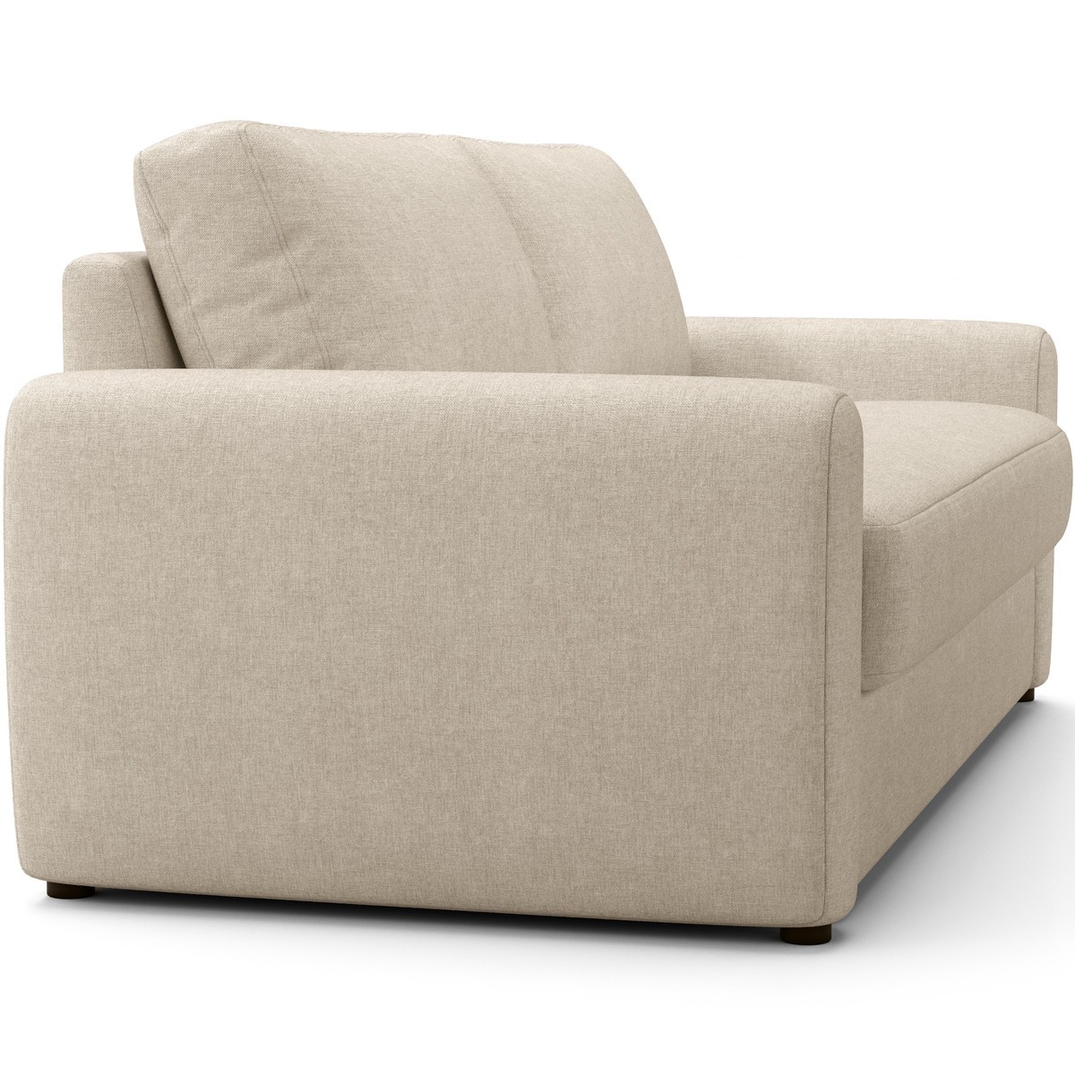 Canapé droit convertible 3 places en tissu chenille - ouverture express - SALVIA beige, HOMIFAB