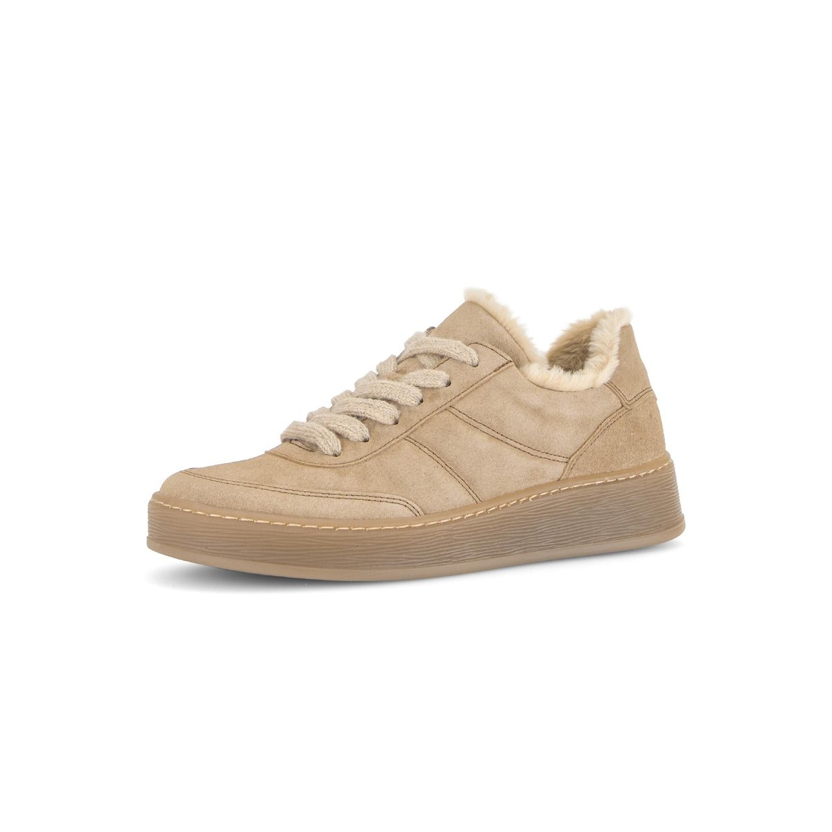 Baskets en cuir à talon compensé beige, GABOR