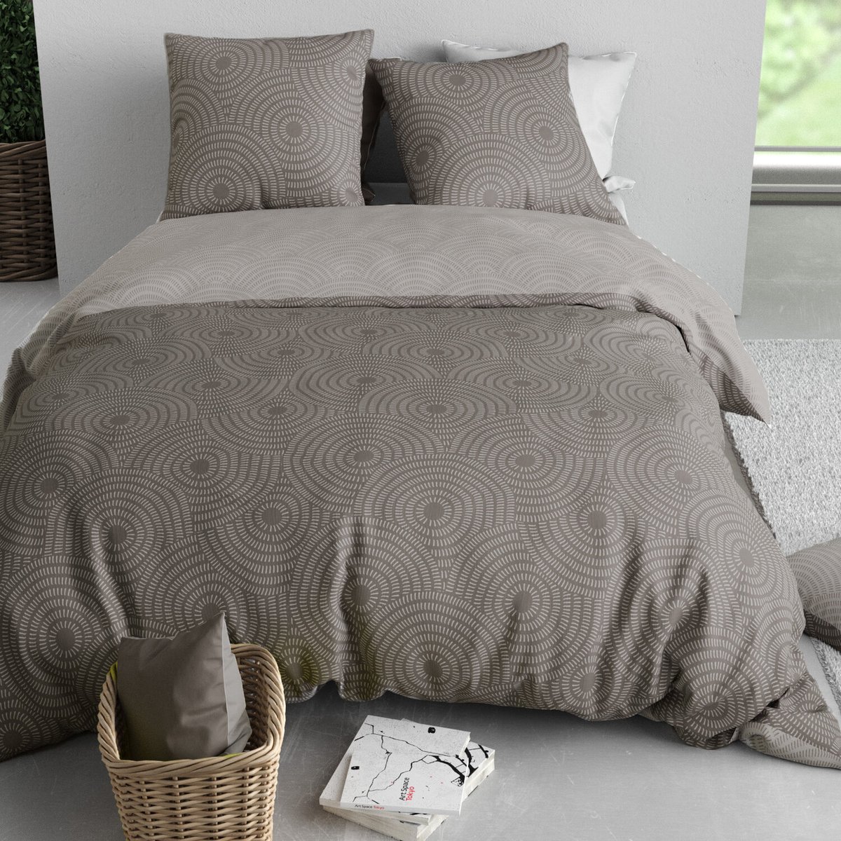 Parure housse de couette en polycoton imprimée, Romeo imprime, C DESIGN HOME TEXTILE