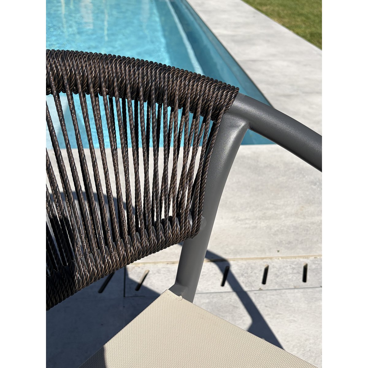 Lot de 2 fauteuils de jardin SUMBA gris anthracite, DCB GARDEN