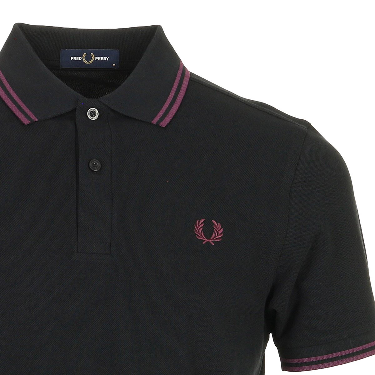 Polo TWIN TIPPED SHIRT black, FRED PERRY
