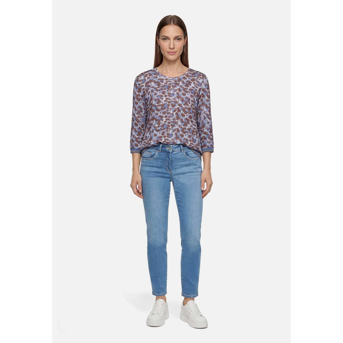 Haut casual à élastique bleu/marron, BETTY BARCLAY