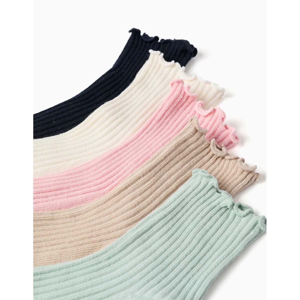 Lot de 5 paires de chaussettes côtelées avec tiges ondulées multicolore, ZIPPY