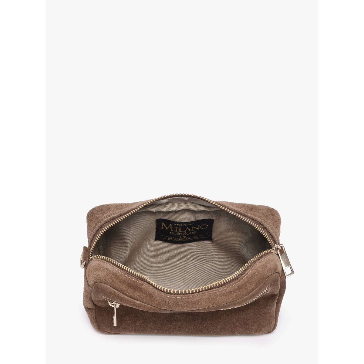 Sac bandoulière Velvet cuir taupe, MILANO