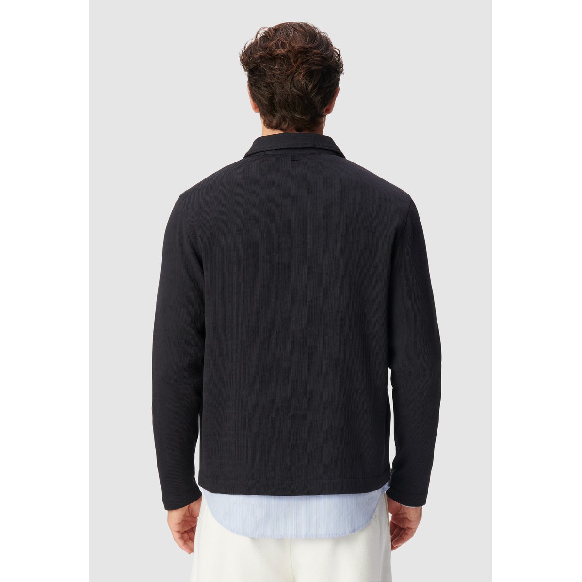 Cardigan zippé tissu plissé noir, IKKS