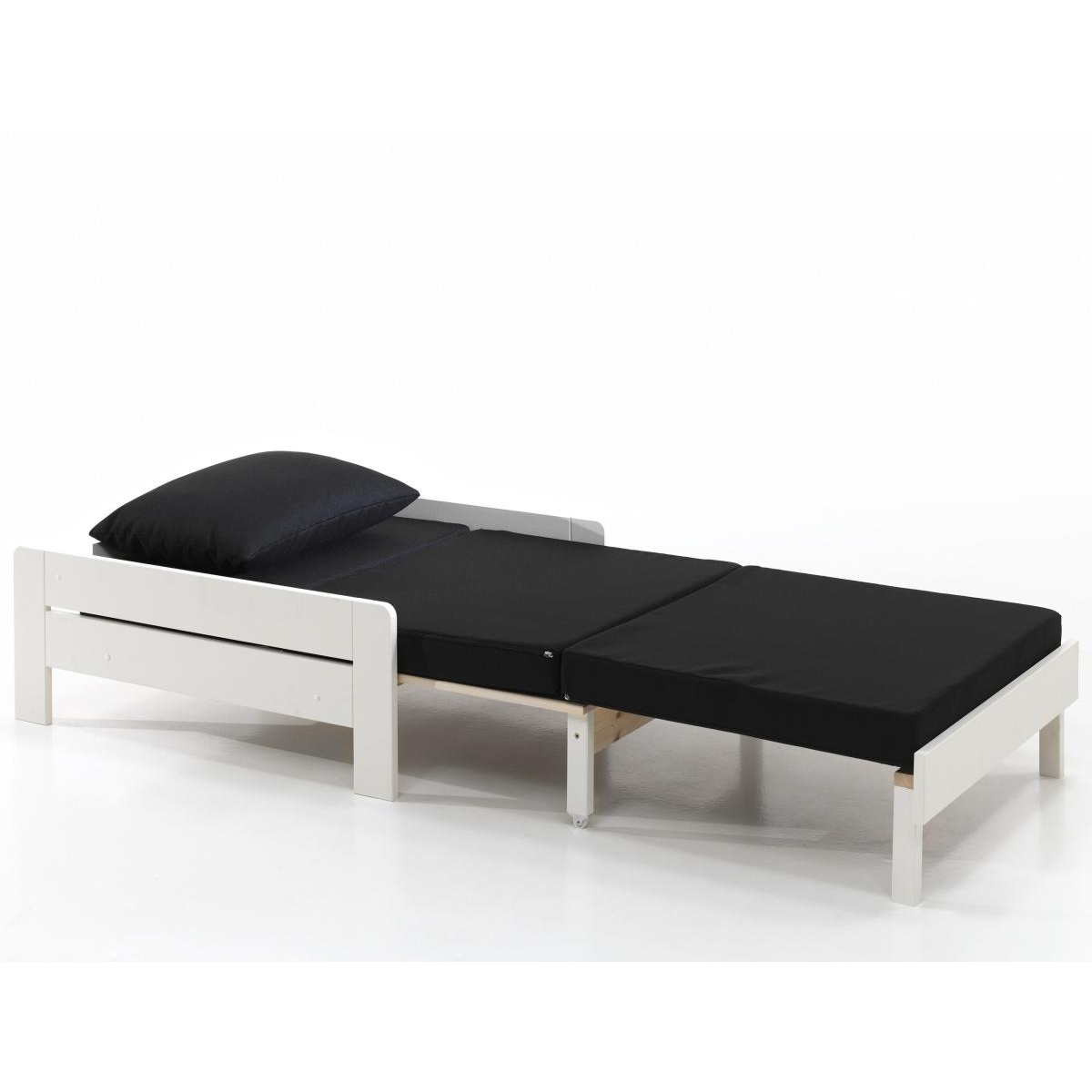 OLIVER Lit transformable en fauteuil laque blanc, VIPACK