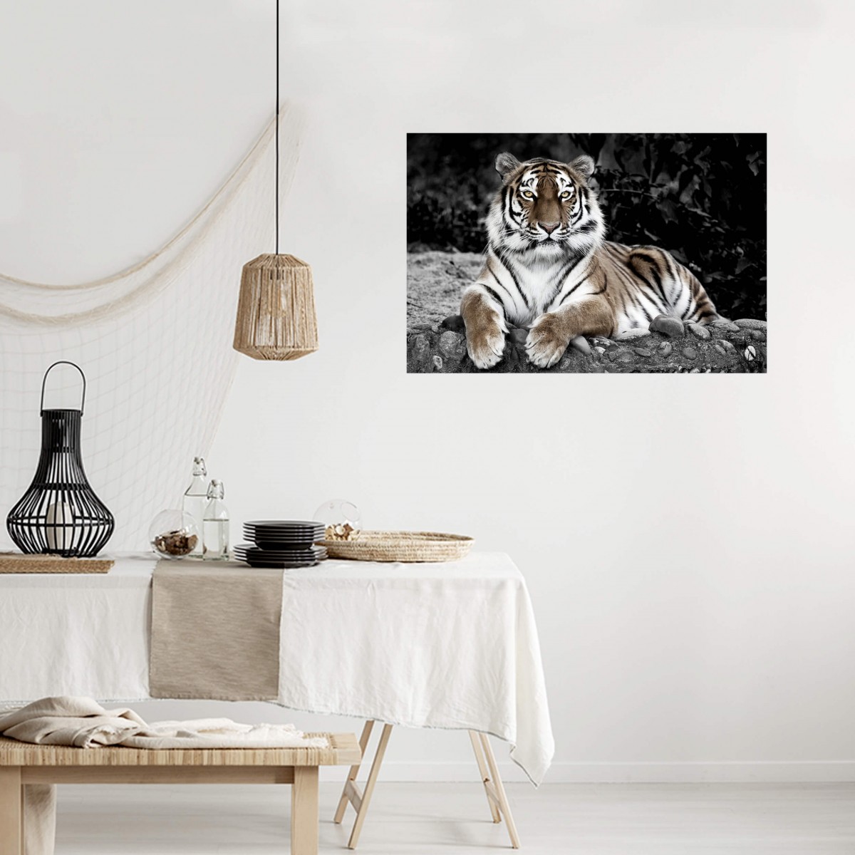 Tableau Mural Tigre En Observation ANIMAUX tableau en verre synthétique, CEANOTHE