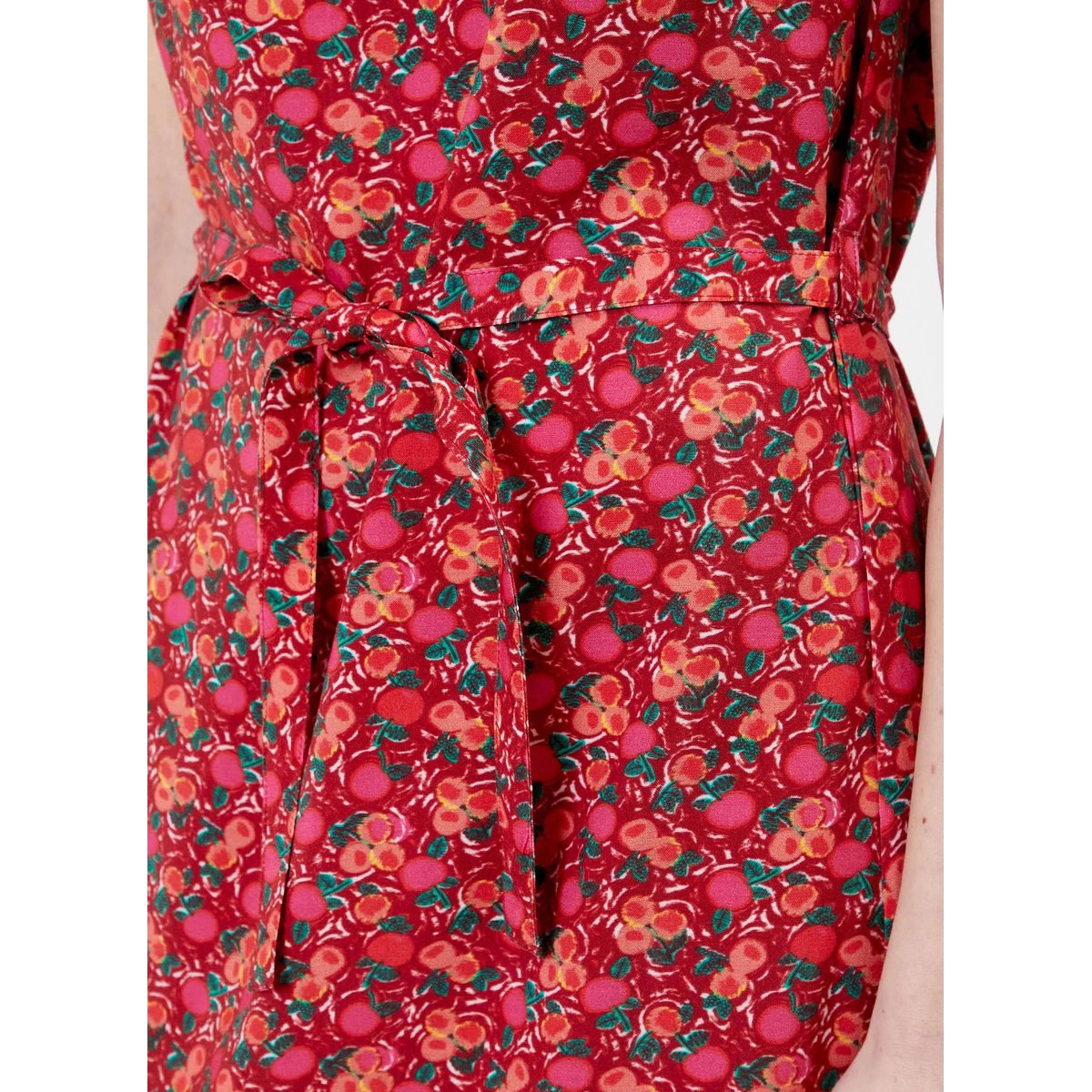 Robe imprimée ceinturée Ecovero WISTIA rose cherry, PRINCESSE NOMADE