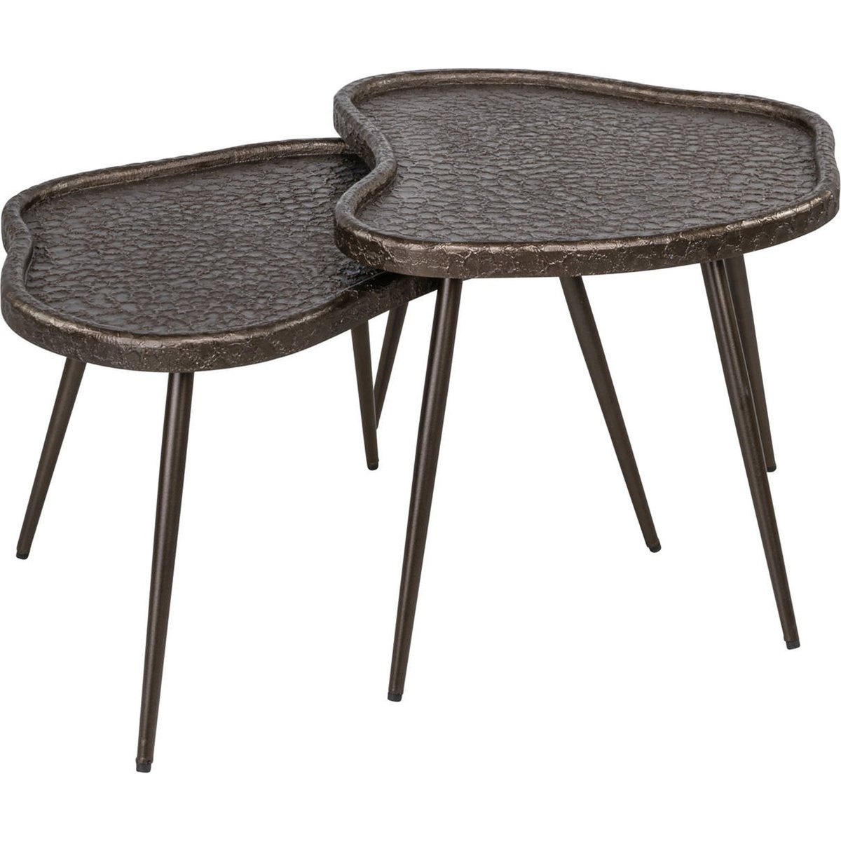 Tables basses gigognes en métal, Lot de 2 brunzae, RECOLLECTION