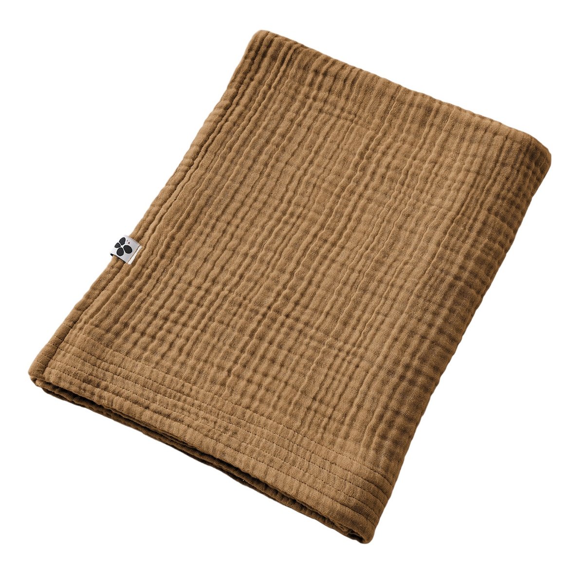 Serviette ou drap de bain en gaze de coton Gaia camel, EDEN