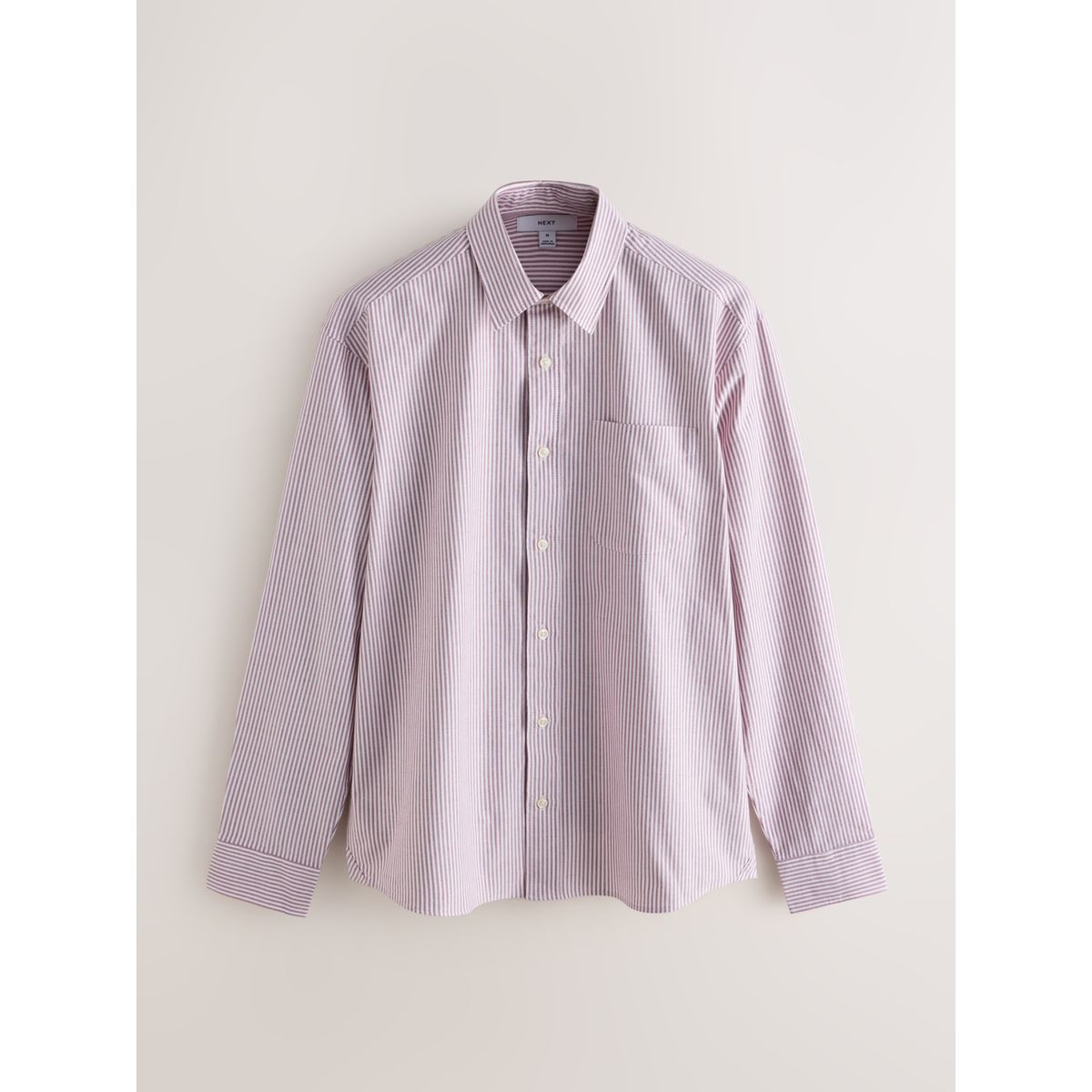 Chemise oxford manches longues à rayure rose, NEXT