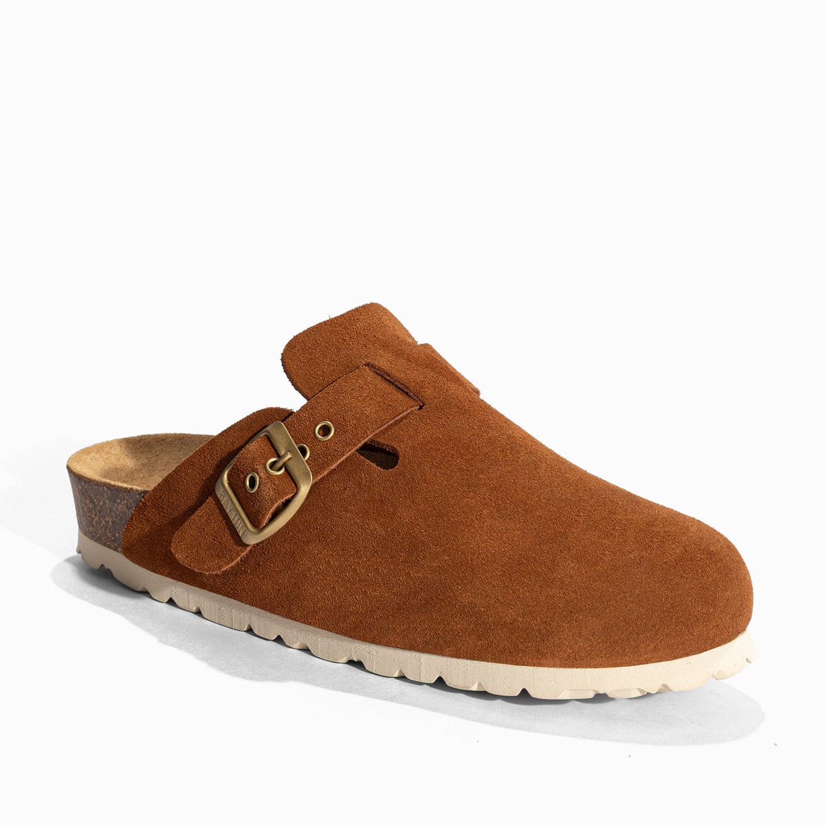 Mule en cuir suédé MILKY camel, BAYTON