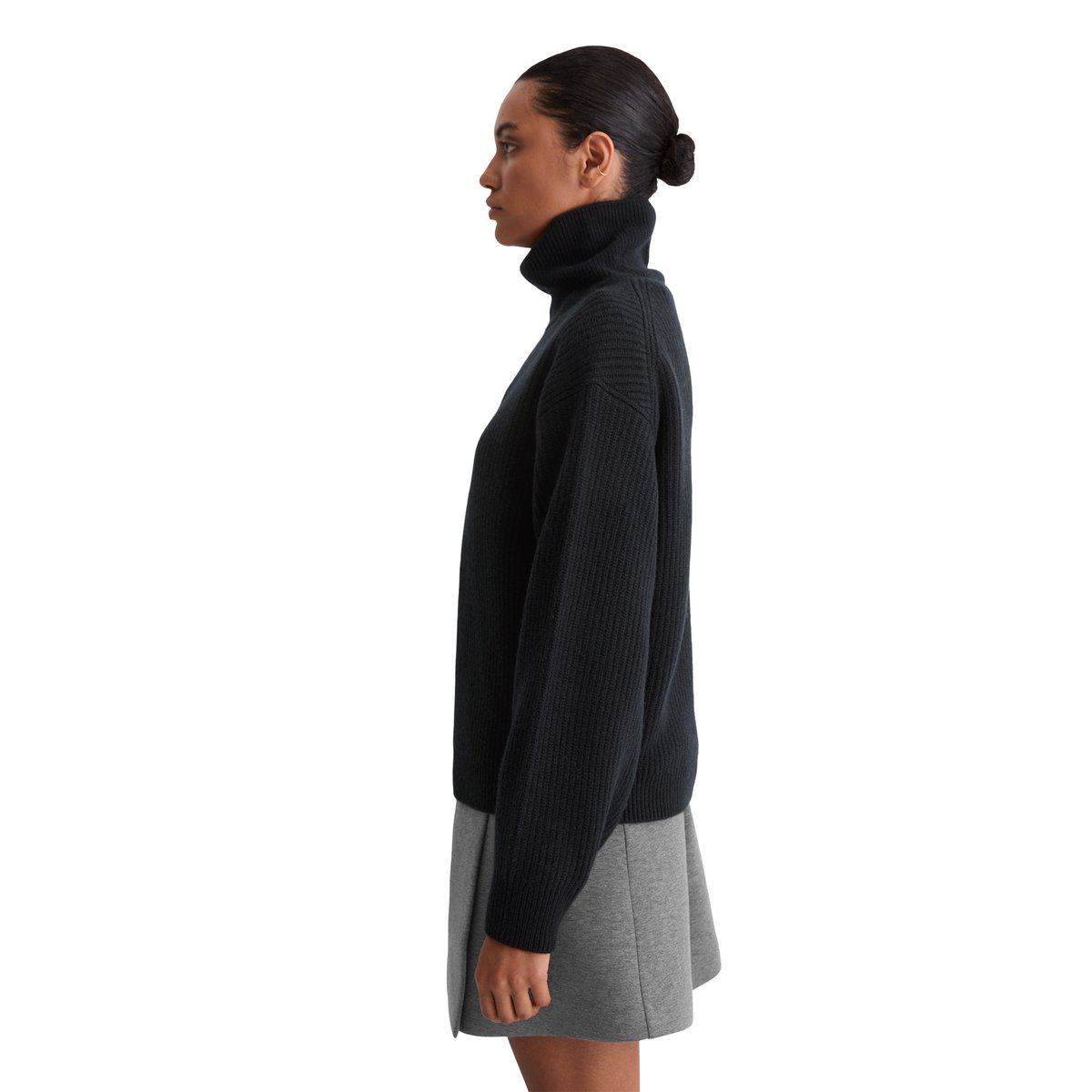 Pull en maille relaxed en mélange moelleux de laine mérinos bleu foncé, MARC O'POLO