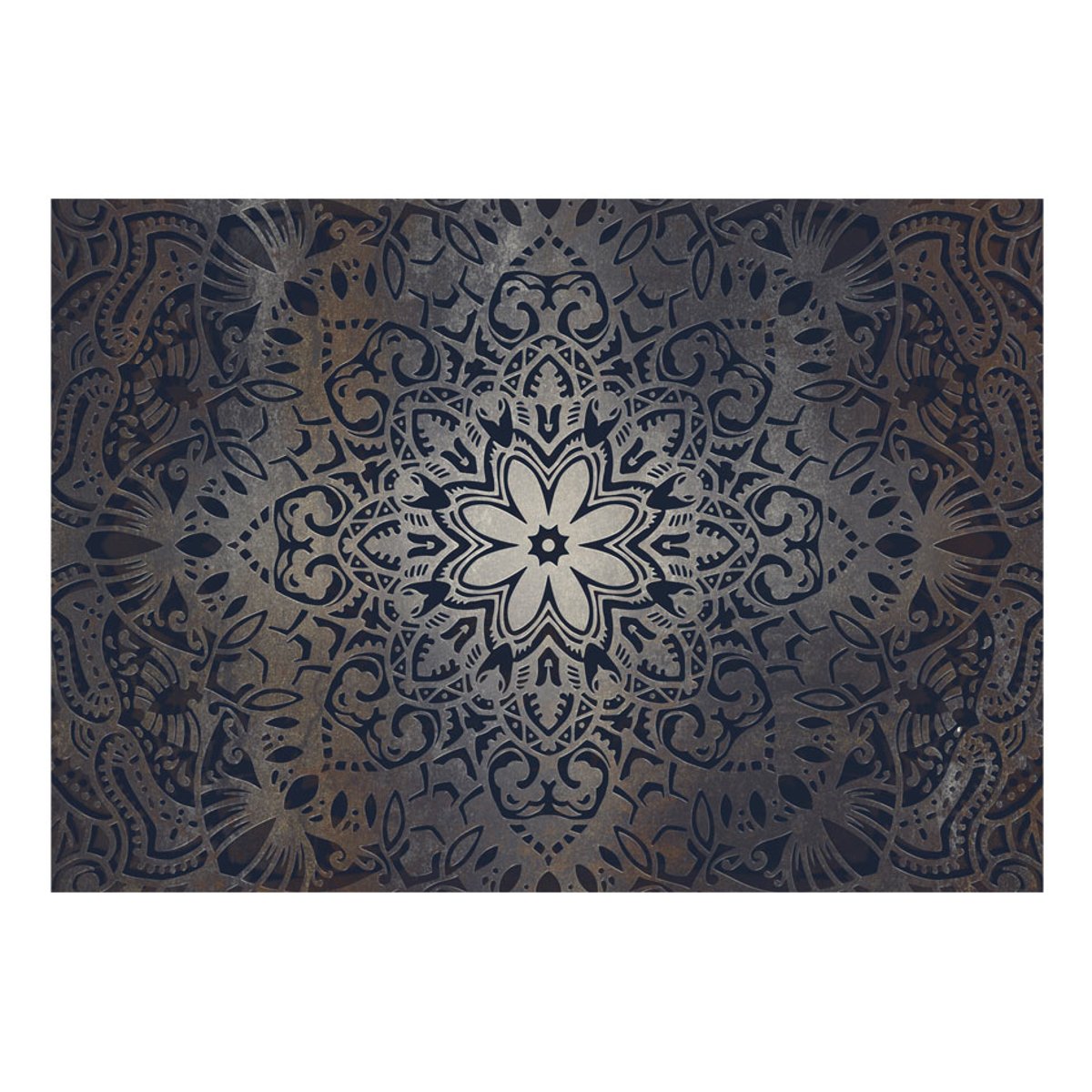 Papier peint intissé panoramique Orient Iron Flowers gris / argent, EDEN