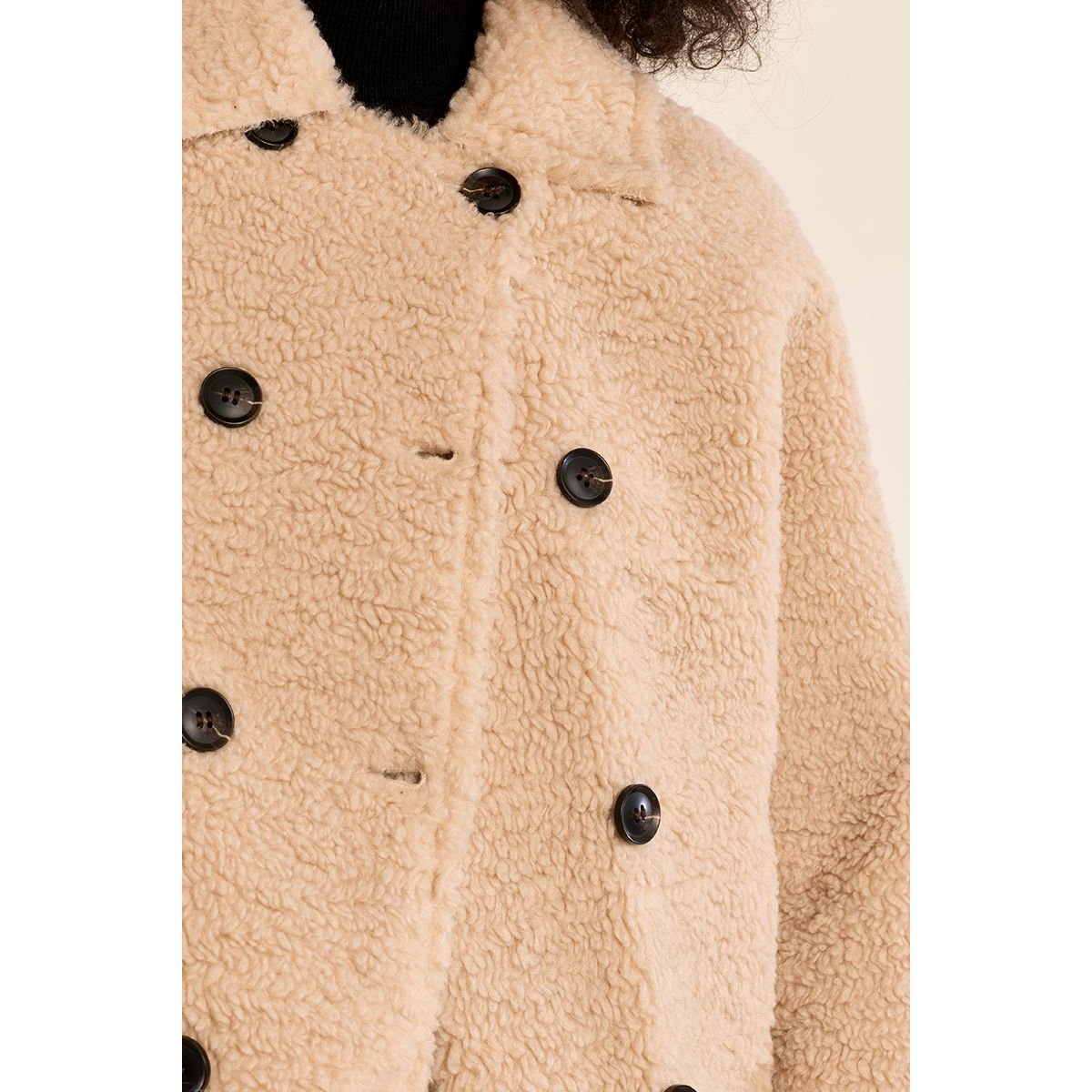 Veste courte imitation mouton beige, MOLLY BRACKEN