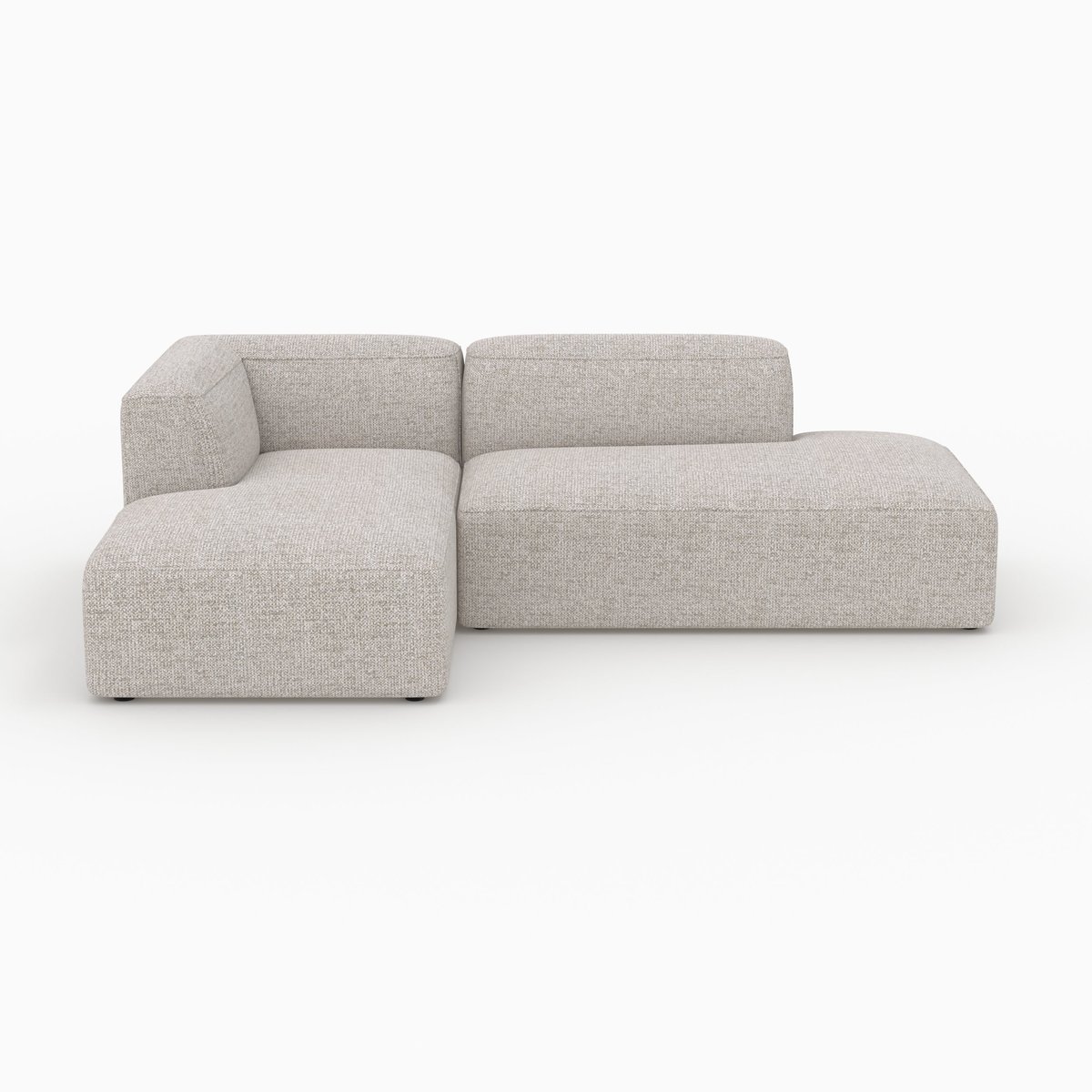 Canapé d'angle gauche modulable en tissu - HESTIA beige, MAISON PAVANE