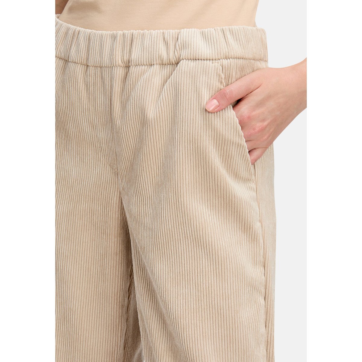 Pantalon à enfiler à poches extérieures beige, BETTY BARCLAY