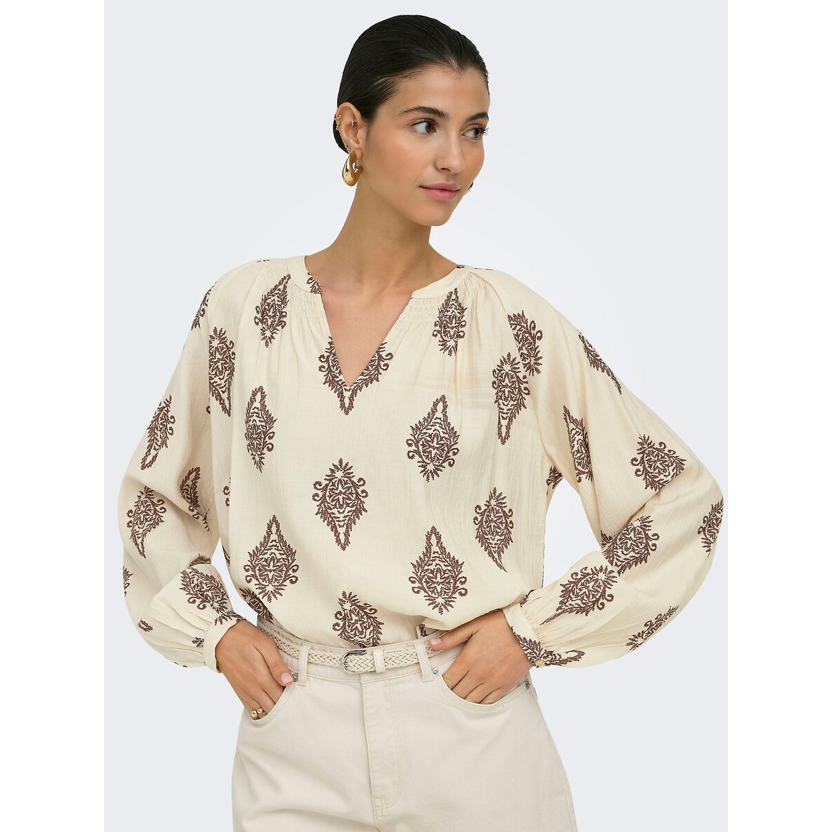 Blouse imprimée imprimé écru, JDY