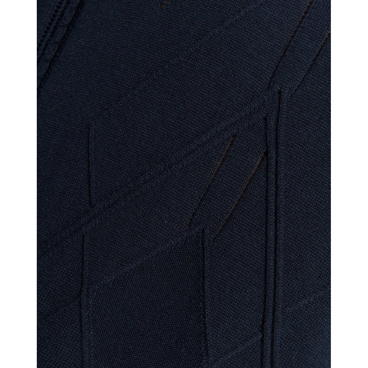 Polo col ouvert à losanges en maille bleu foncé marine, LYLE & SCOTT