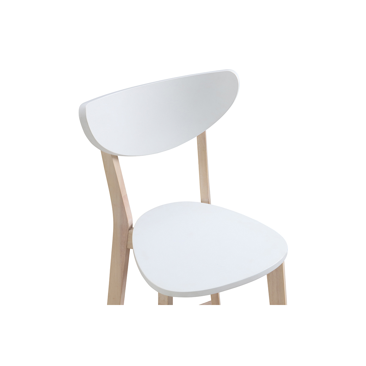 Tabourets de bar scandinaves blanc et bois 75 cm (lot de 2) LEENA blanc, MILIBOO