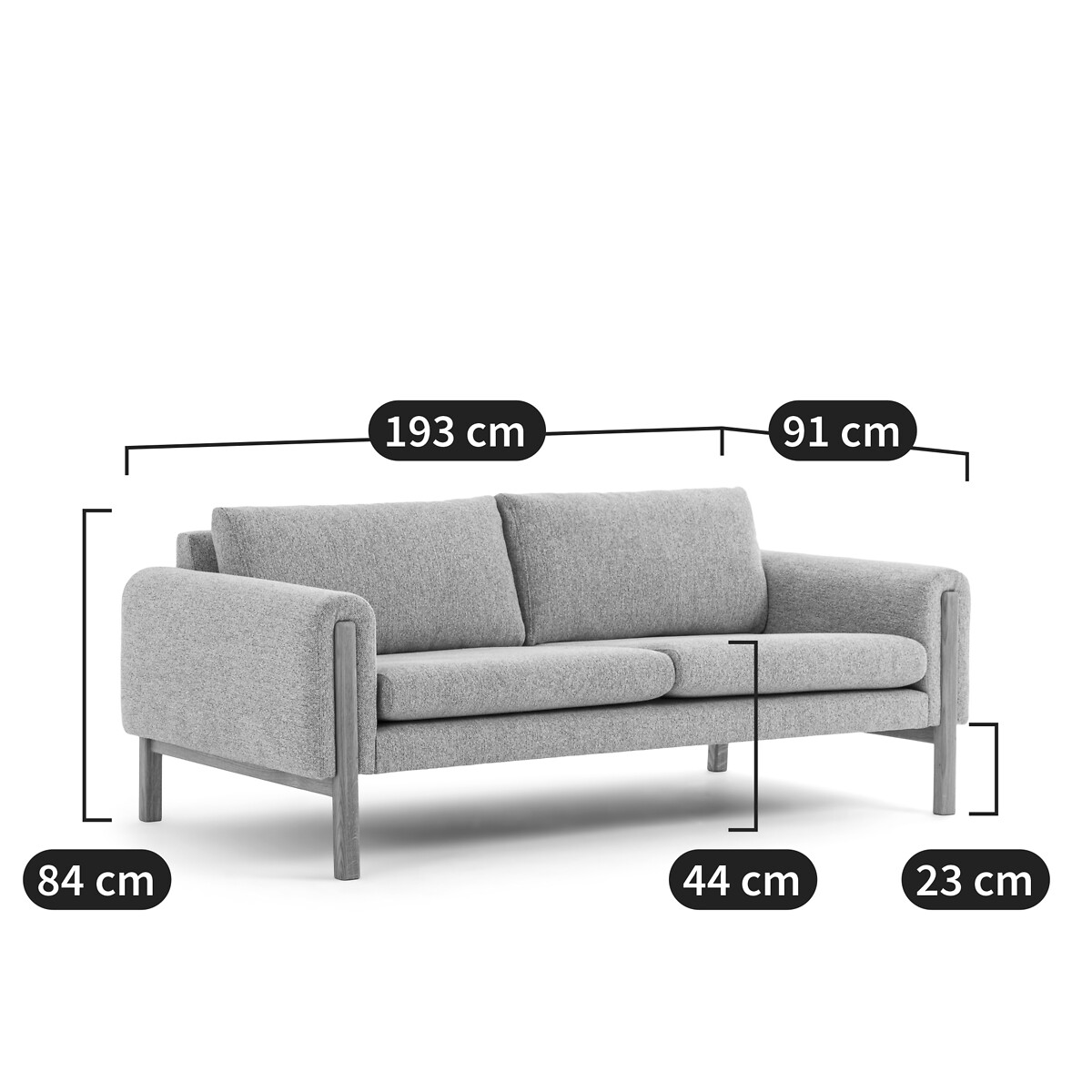 Canapé 3 places, en tissu texturé chiné, VINO beige chiné, LA REDOUTE INTERIEURS
