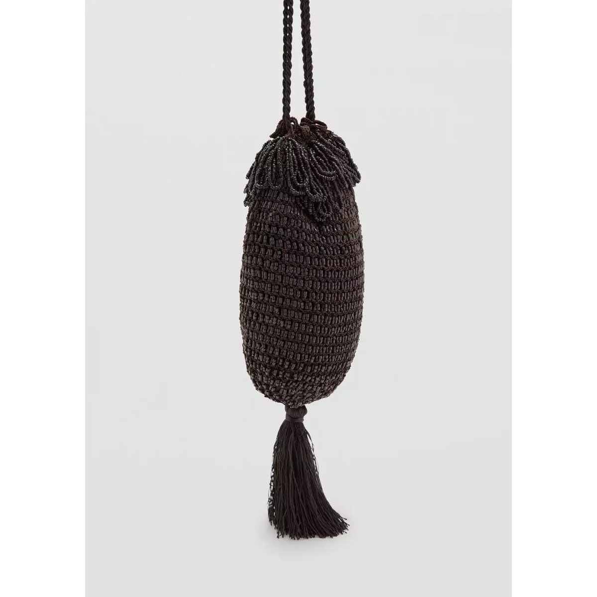 Sac à main perles chocolat, MANGO