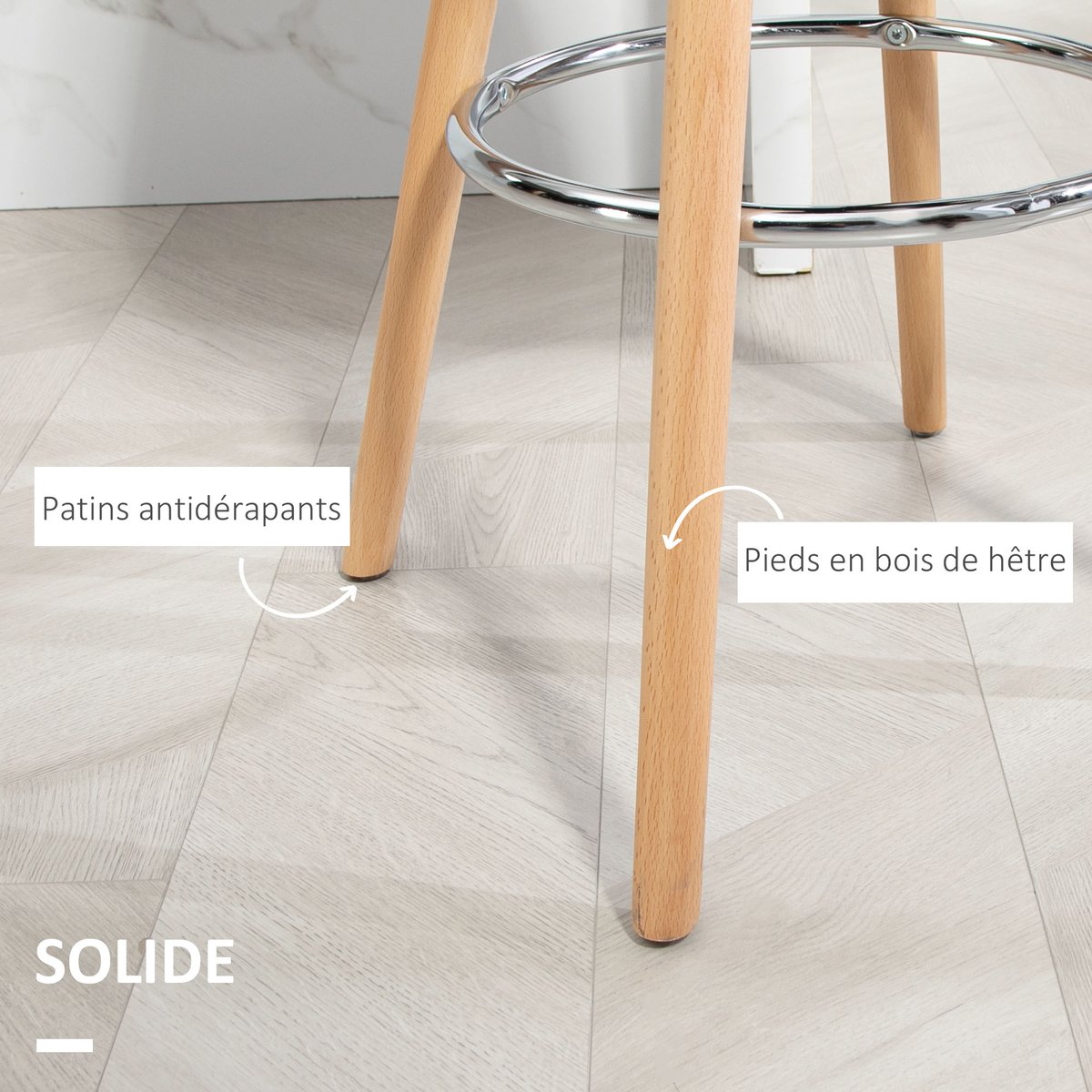 Tabouret de bar PU Noir noir, HOMCOM